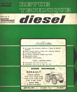 Revue technique diesel tracteur Renault 50 51 53 56 60 70 80 82